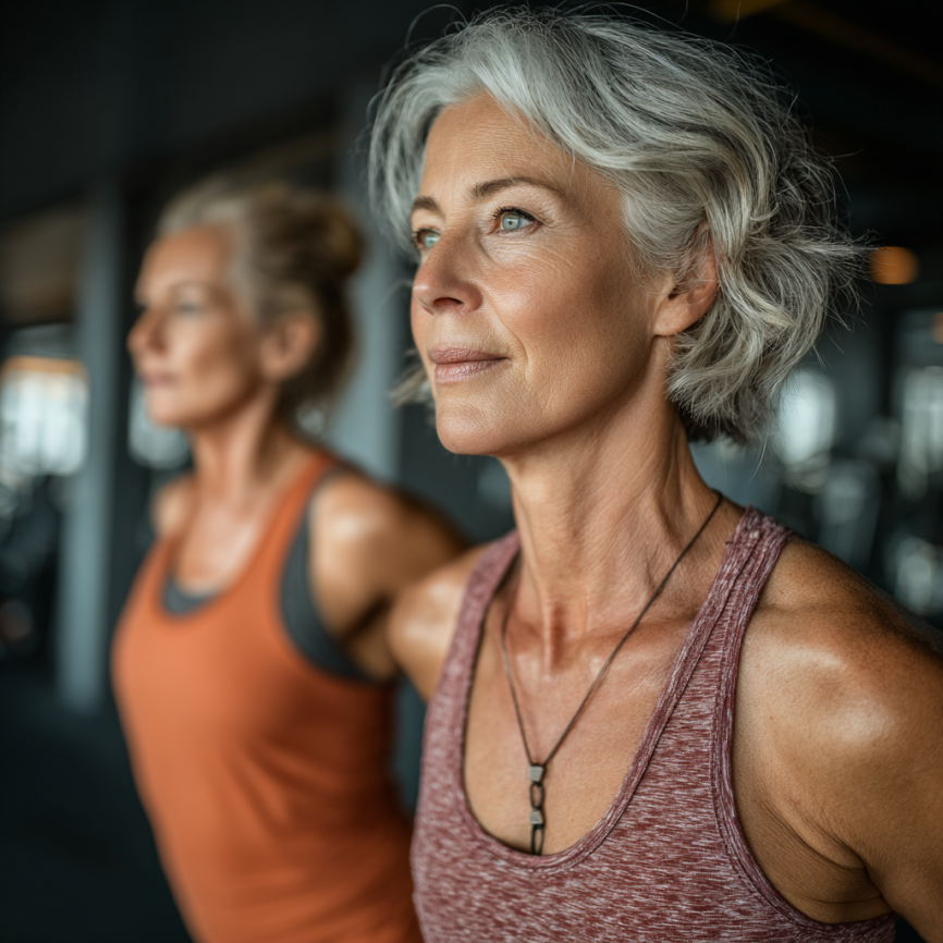 Grup de seniori făcând exerciții